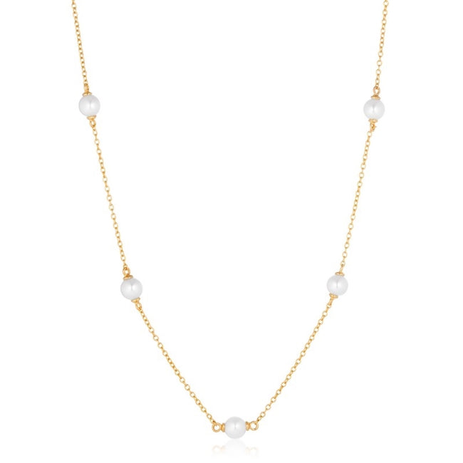 Padua Cinque halskæde fra Sif Jakobs Jewellery i 18 karat forgyldt sølv med ferskvandsperler, 45 cm.